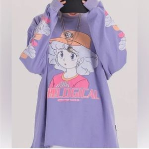 Made Extreme cute Creamy Mami lavender pastel lilac long sleeve shirt size L